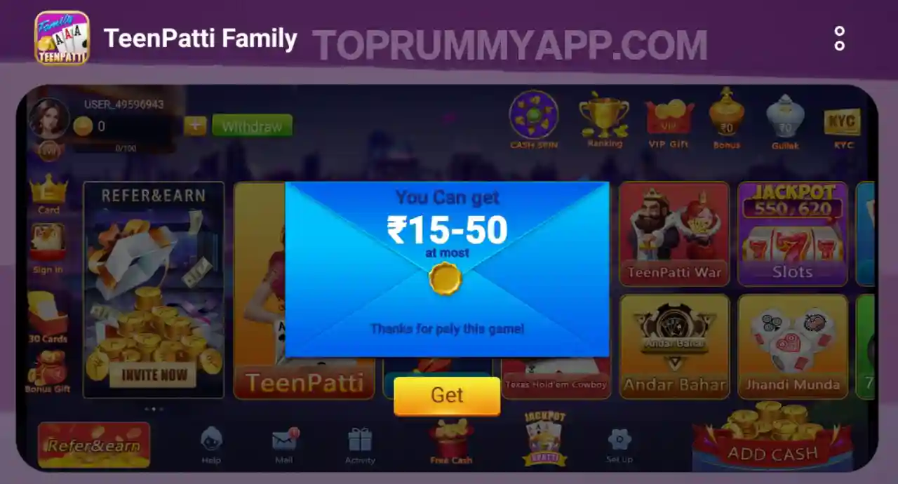 Download Teen Patti Family App - The Top Rummy App